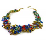 Chrysanthemum Multicolored Crystal Statement Necklace
